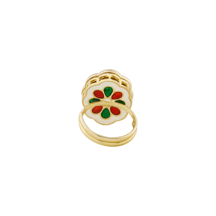 Teejh Kriti Red and Gold Ring
