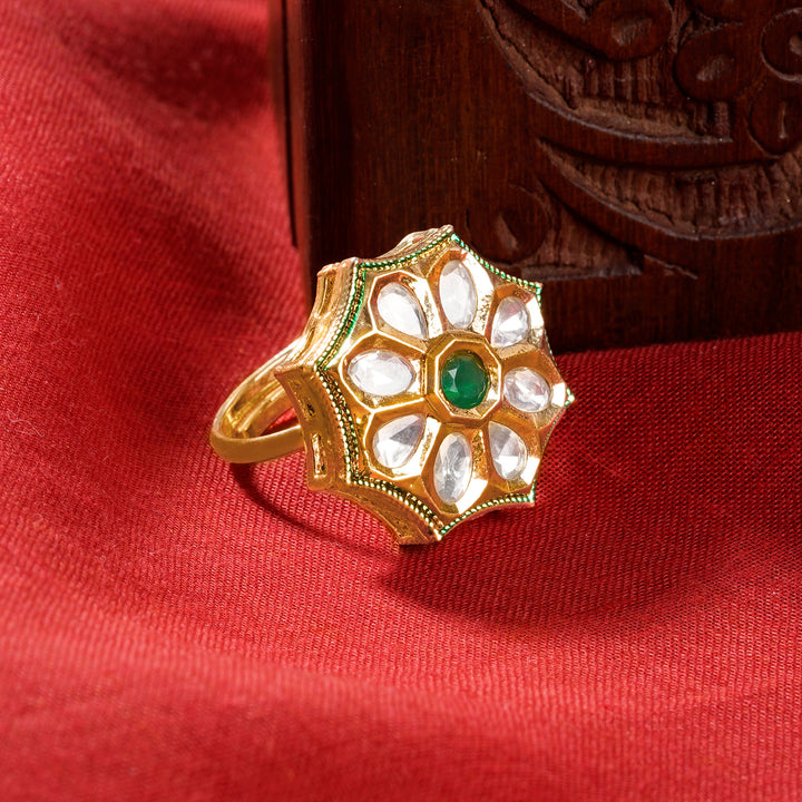 Teejh Raaya Green and Gold Ring