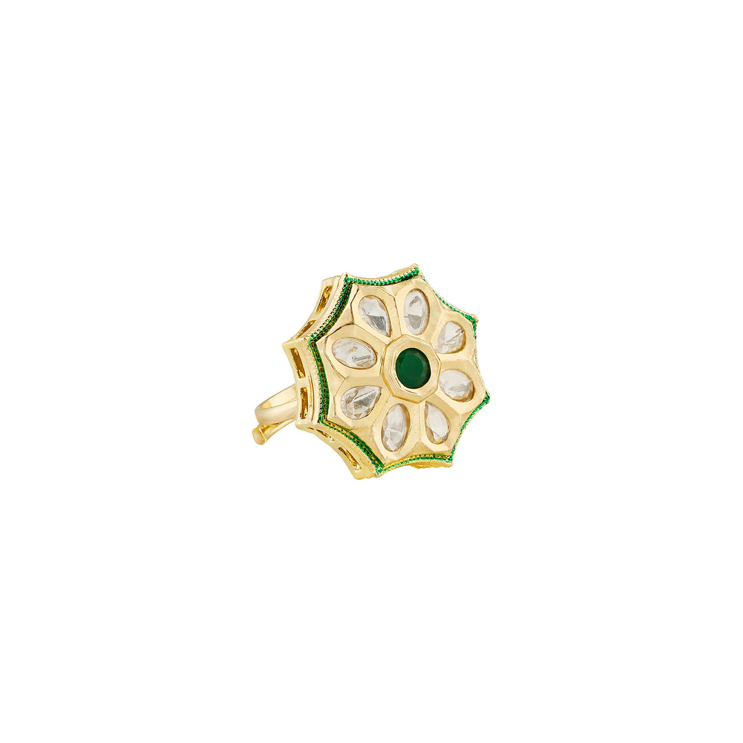 Teejh Raaya Green and Gold Ring