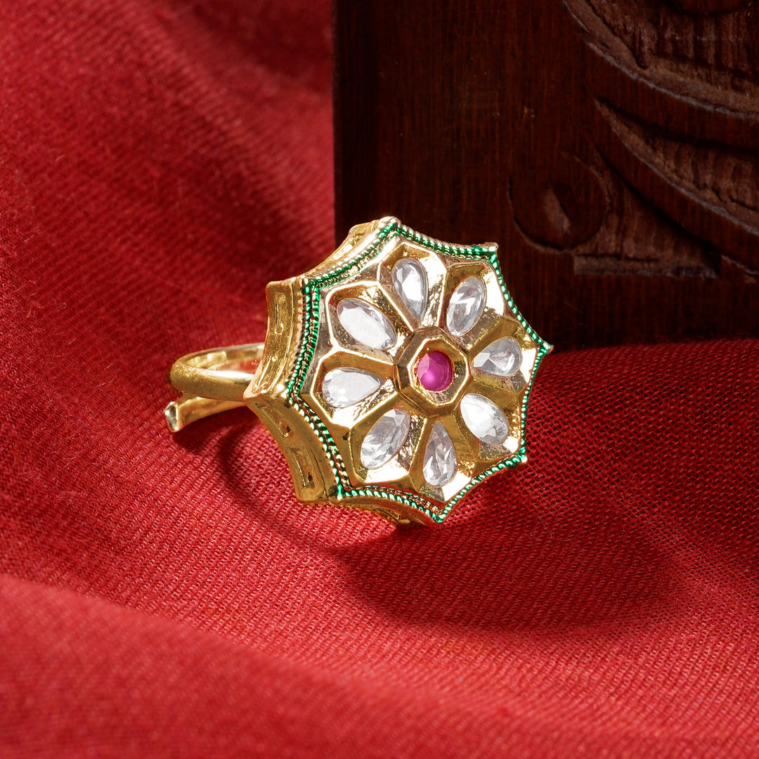 Teejh Hayaa Red and Gold Ring