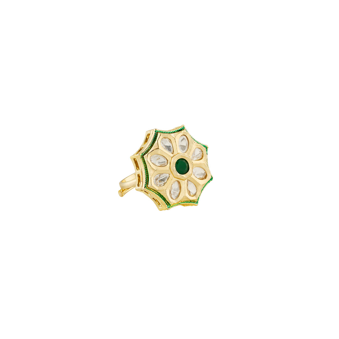 Teejh Hayaa Green and Gold Ring