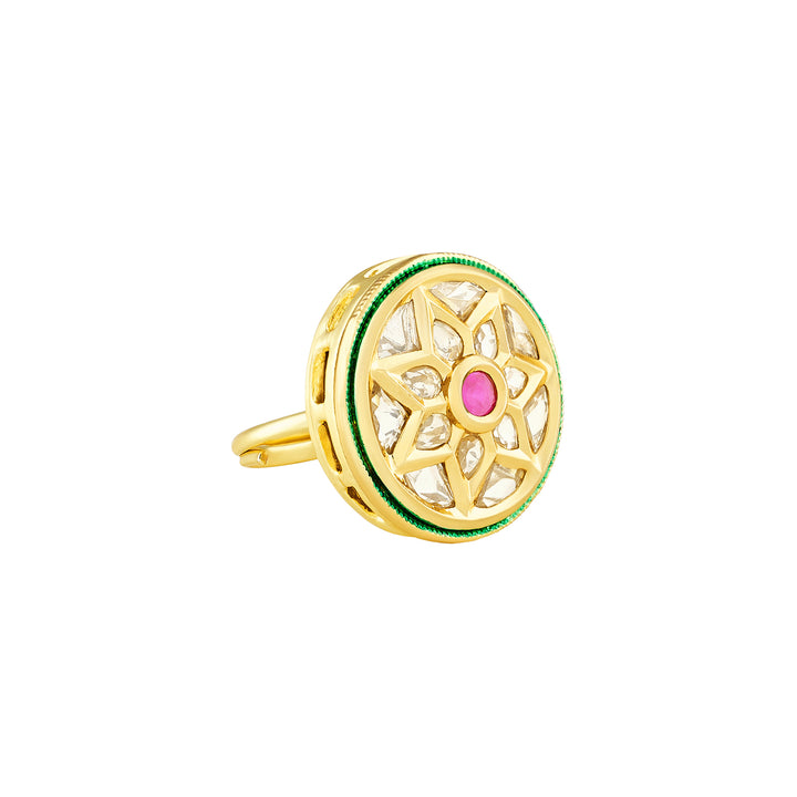 Teejh Lakya Red and Gold Ring
