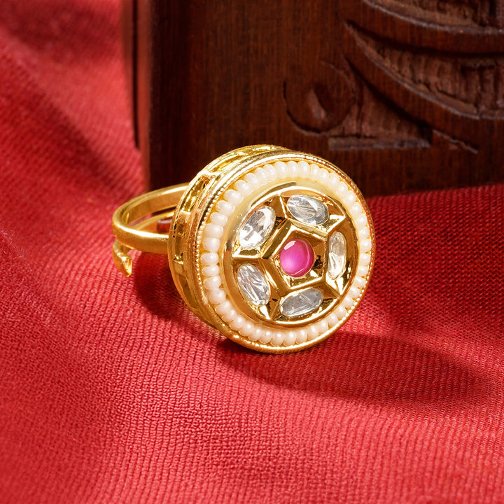 Teejh Romiha Red and Gold Ring
