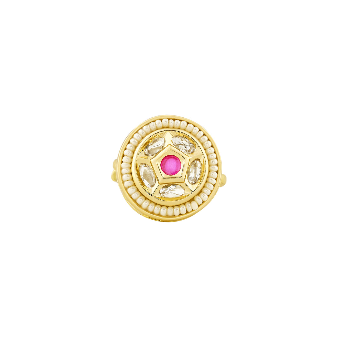 Teejh Romiha Red and Gold Ring