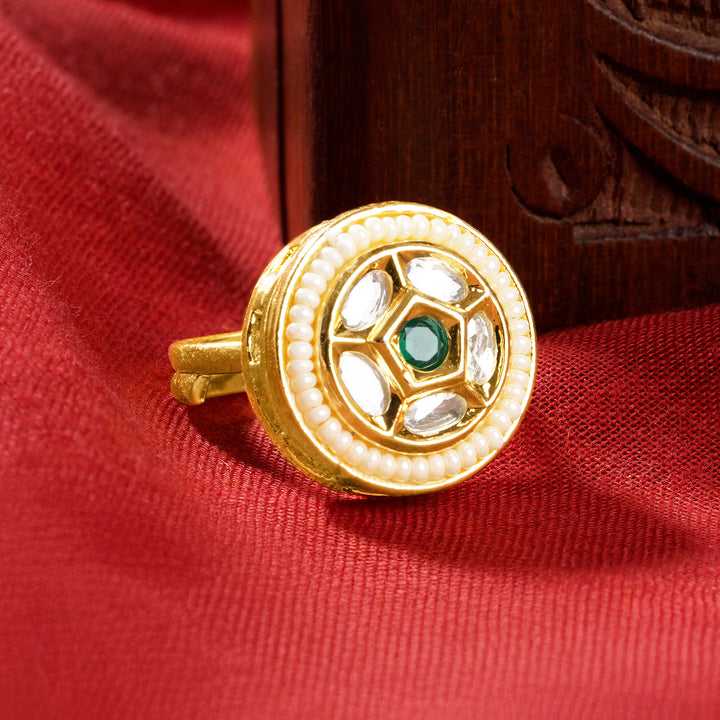 Teejh Romiha Green and Gold Ring