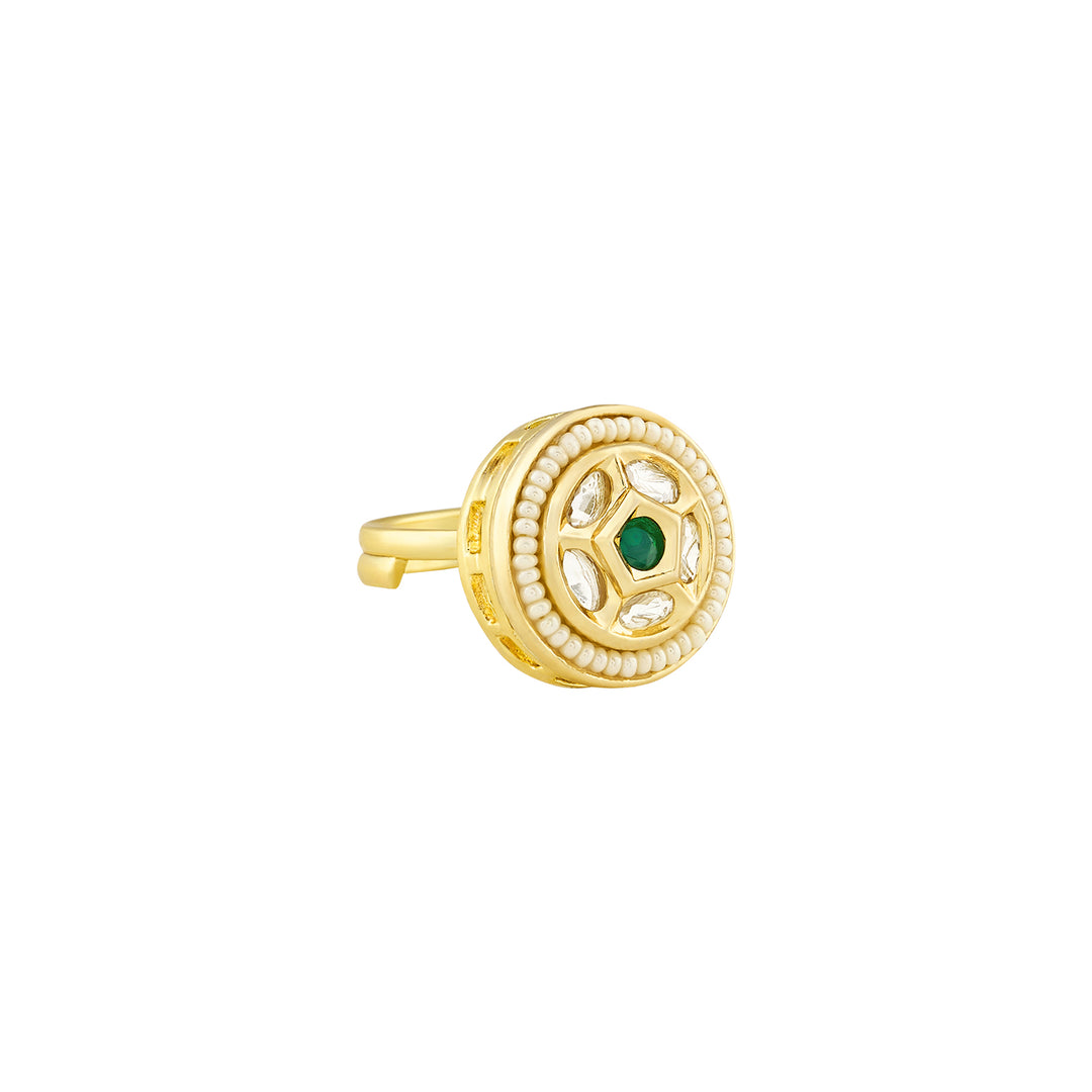 Teejh Romiha Green and Gold Ring