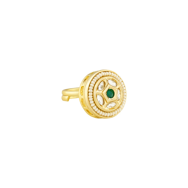 Teejh Romiha Green and Gold Ring