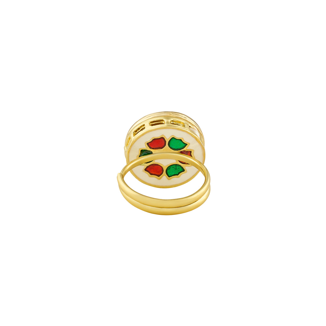 Teejh Romiha Green and Gold Ring