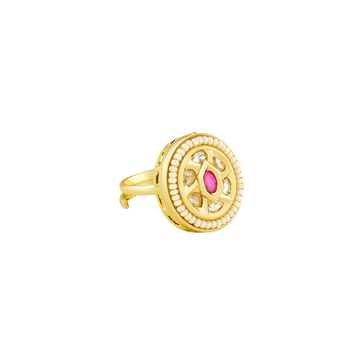 Teejh Rishina Red and Gold Ring