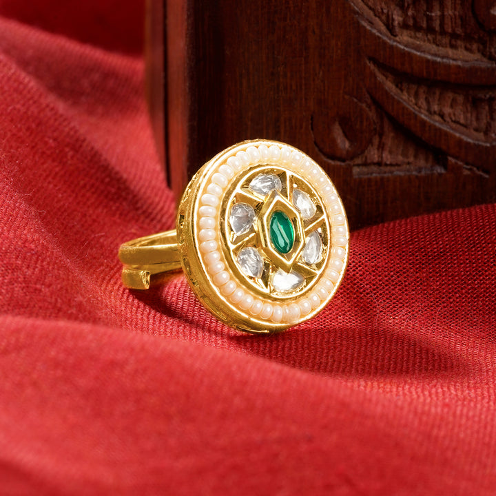 Teejh Rishina Green and Gold Ring