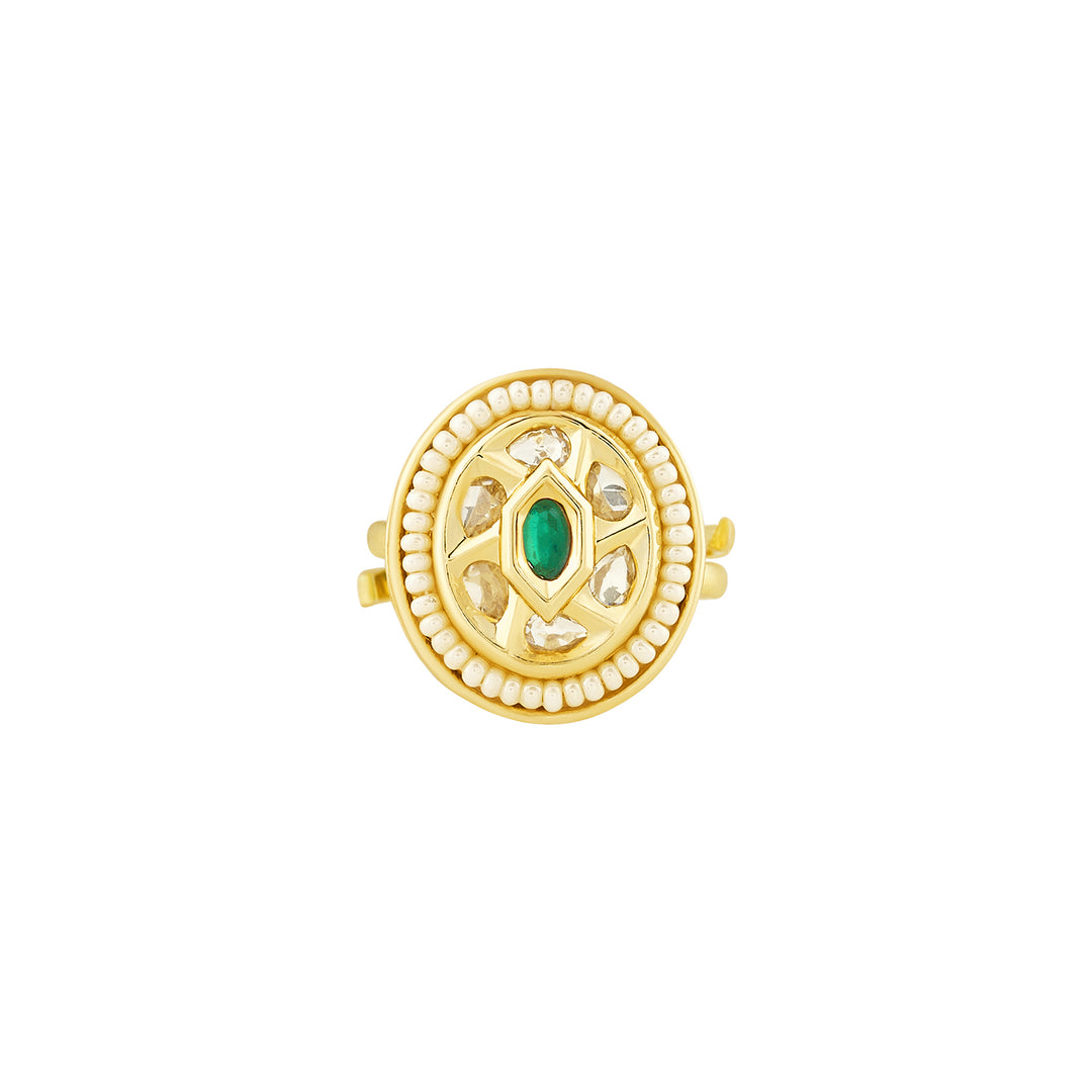 Teejh Rishina Green and Gold Ring