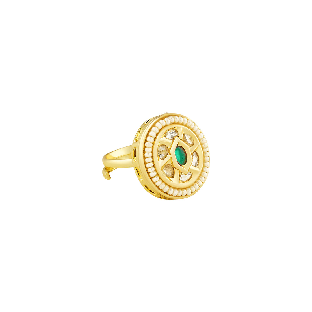 Teejh Rishina Green and Gold Ring