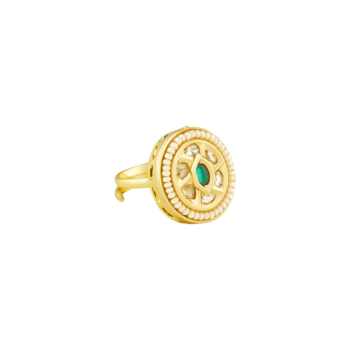 Teejh Rishina Green and Gold Ring