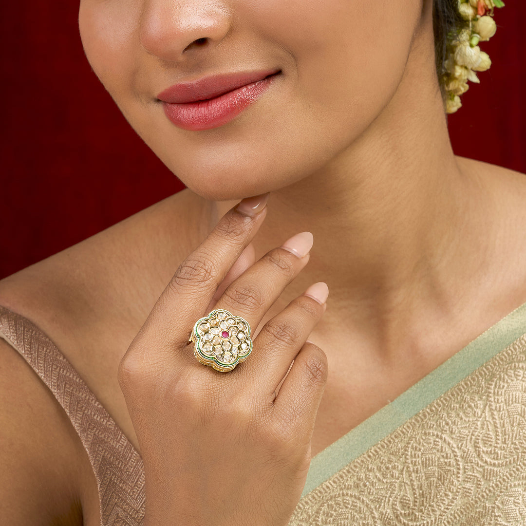 Teejh Trinika Red and Gold Ring