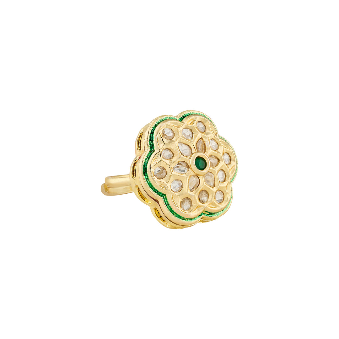 Teejh Trinika Green and Gold Ring