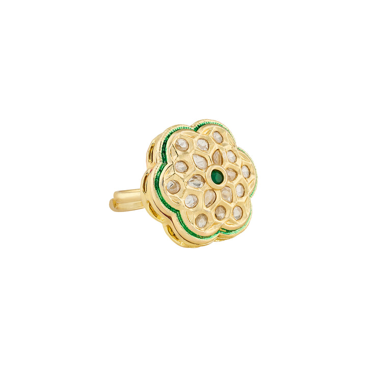 Teejh Trinika Green and Gold Ring