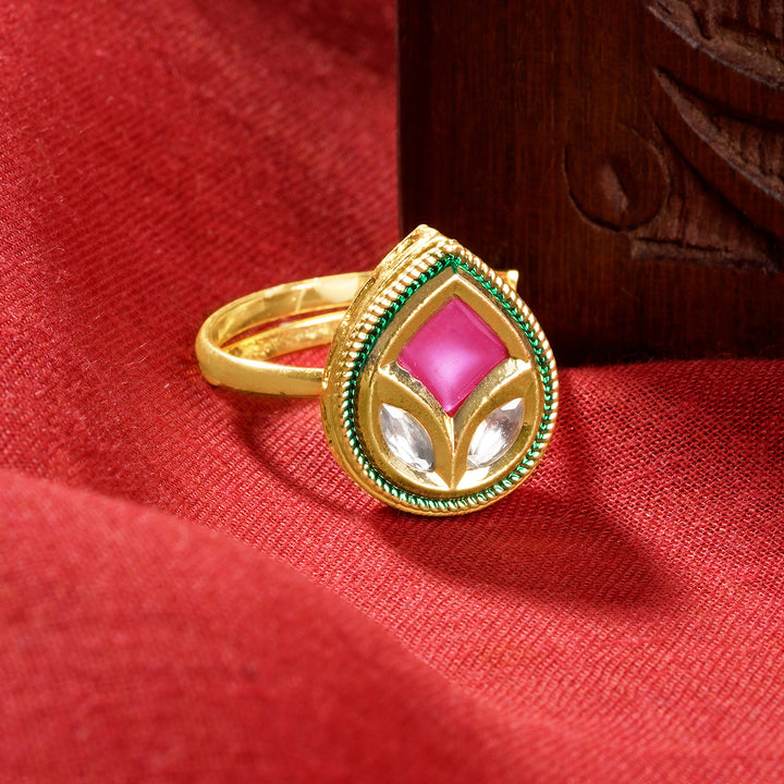 Teejh Kalindi Red and Gold Ring