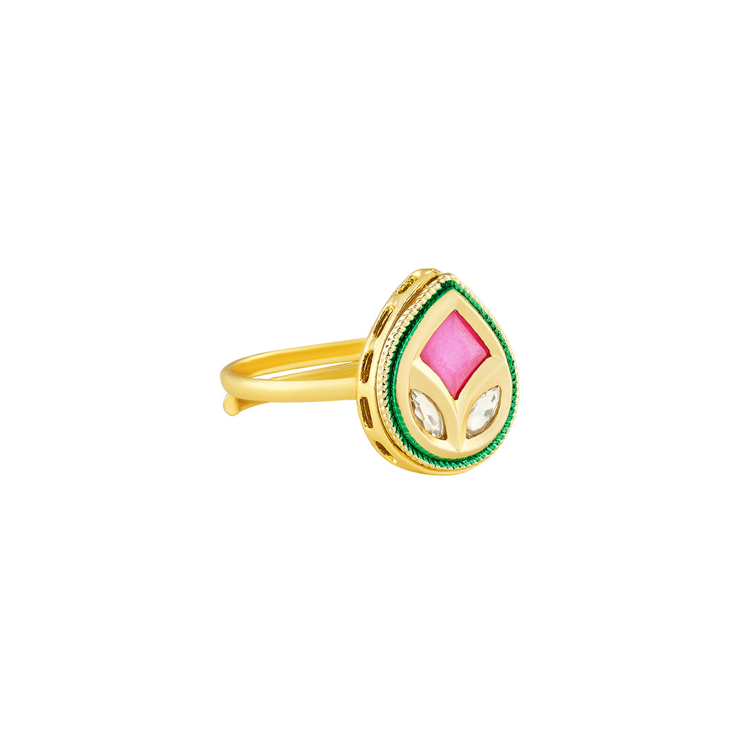 Teejh Kalindi Red and Gold Ring