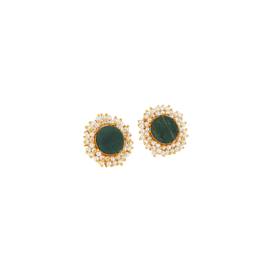 Teejh Roop Green Druzy Stone Earring