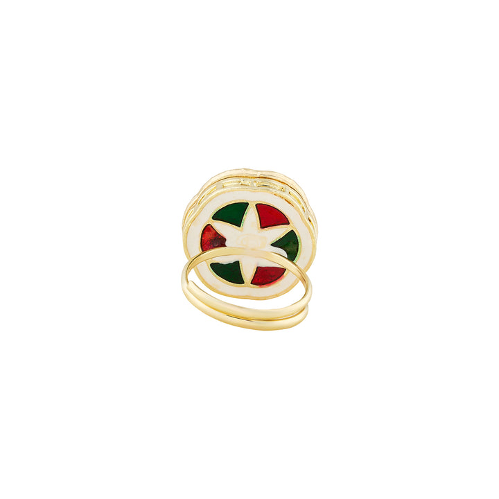 Teejh Vedangi Green and Gold Ring