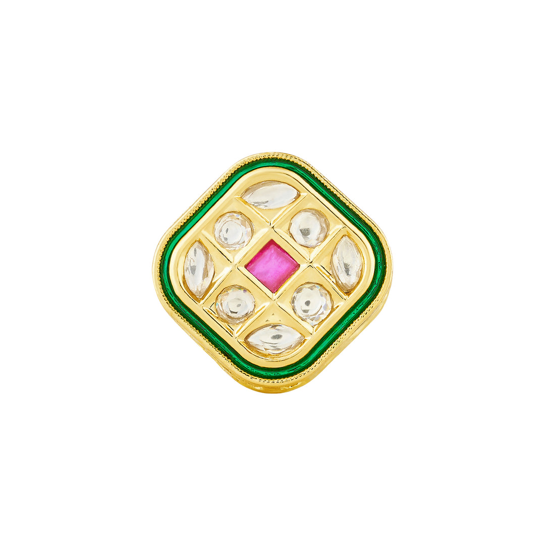 Teejh Jhimar Red and Gold Ring