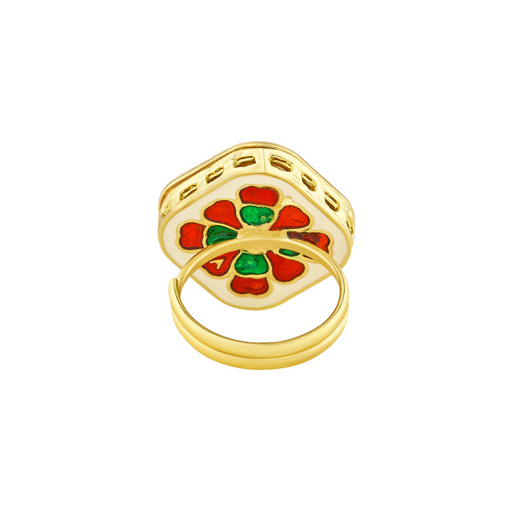 Teejh Jhimar Red and Gold Ring