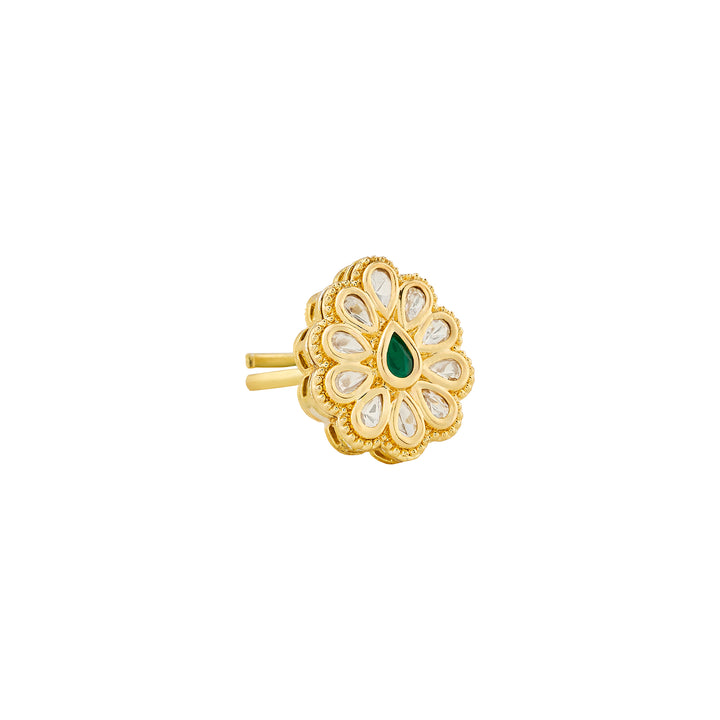 Teejh Phulan Green and Gold Ring