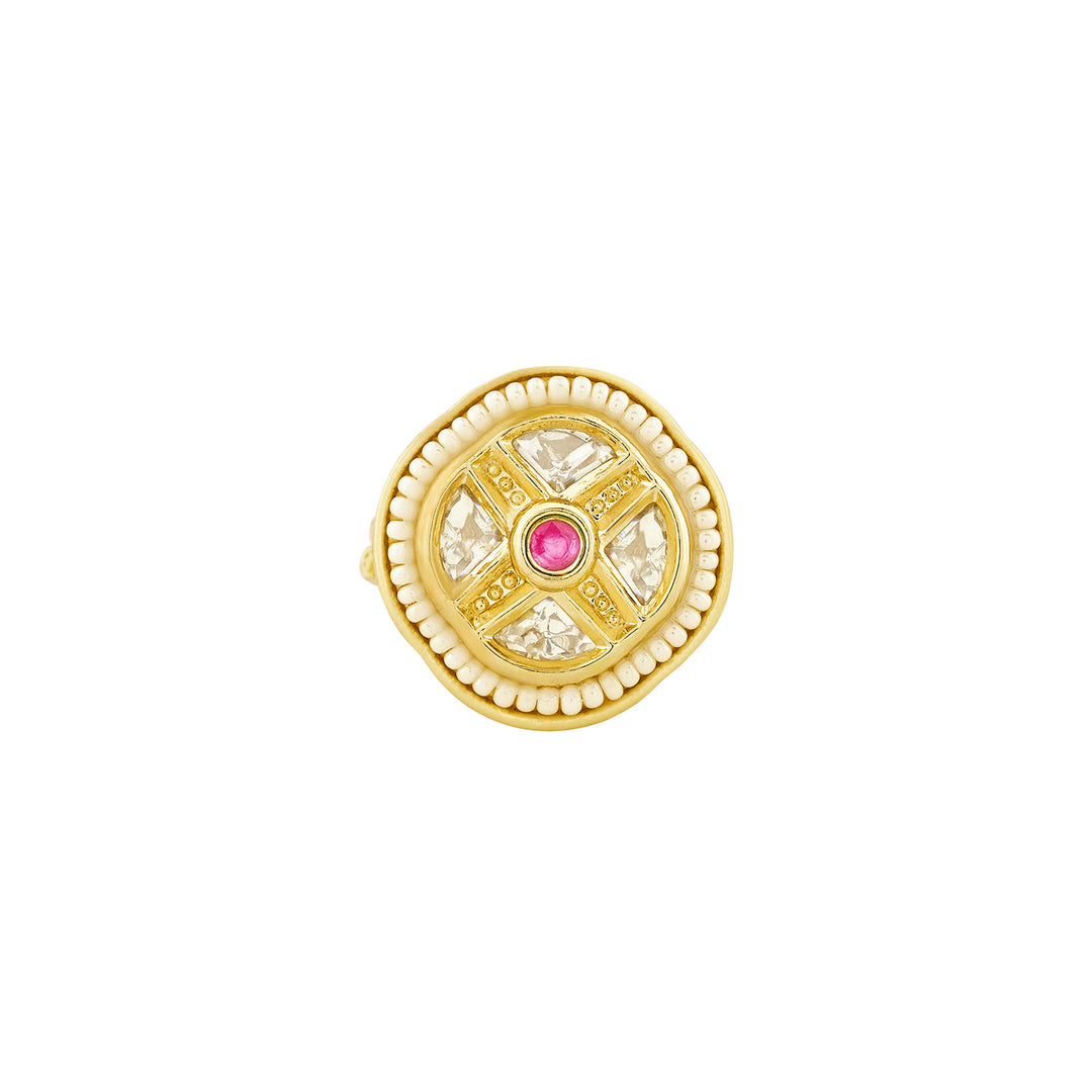 Teejh Simmu Red and Gold Ring