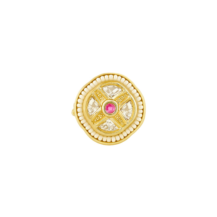 Teejh Simmu Red and Gold Ring