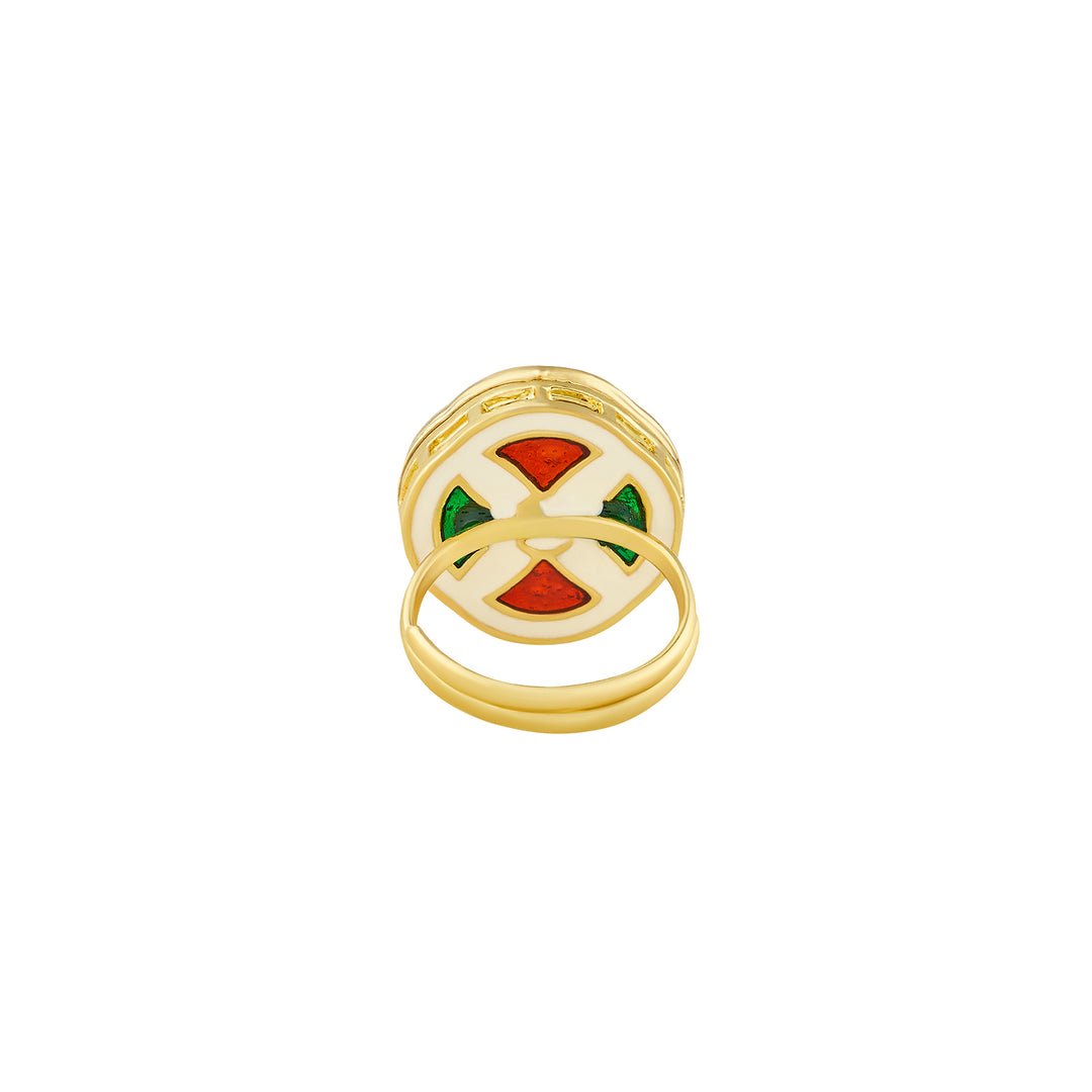 Teejh Simmu Red and Gold Ring