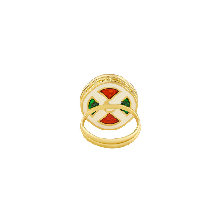 Teejh Simmu Green and Gold Ring