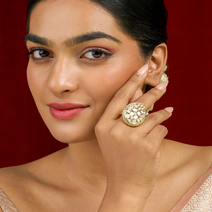 Teejh Tilika Red and Gold Ring