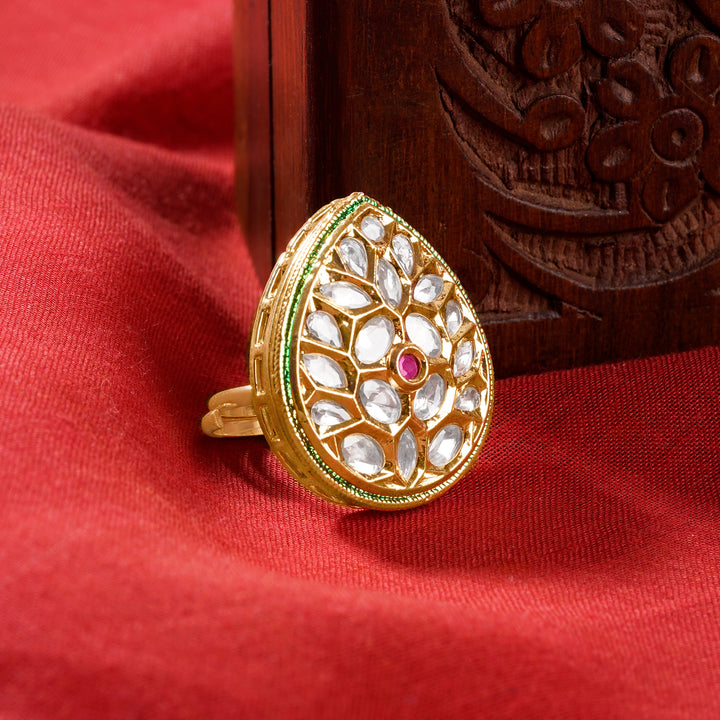 Teejh Tilika Red and Gold Ring