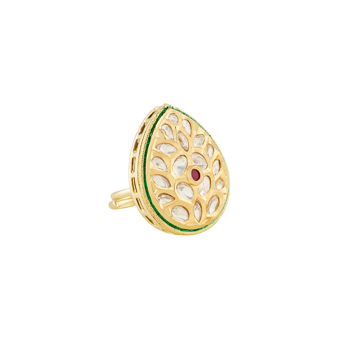 Teejh Tilika Red and Gold Ring