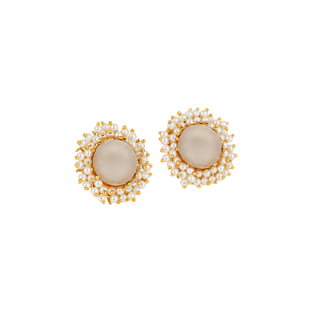 Teejh Roop Light Pink Druzy Stone Earring