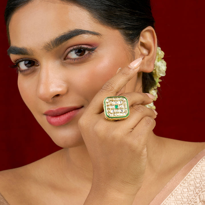 Teejh Purini Green and Gold Ring