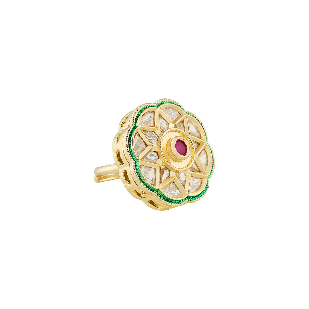 Teejh Vaniya Red and  Gold Ring