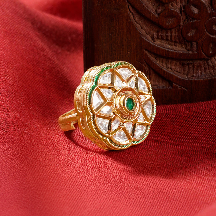 Teejh Vaniya Green and Gold Ring
