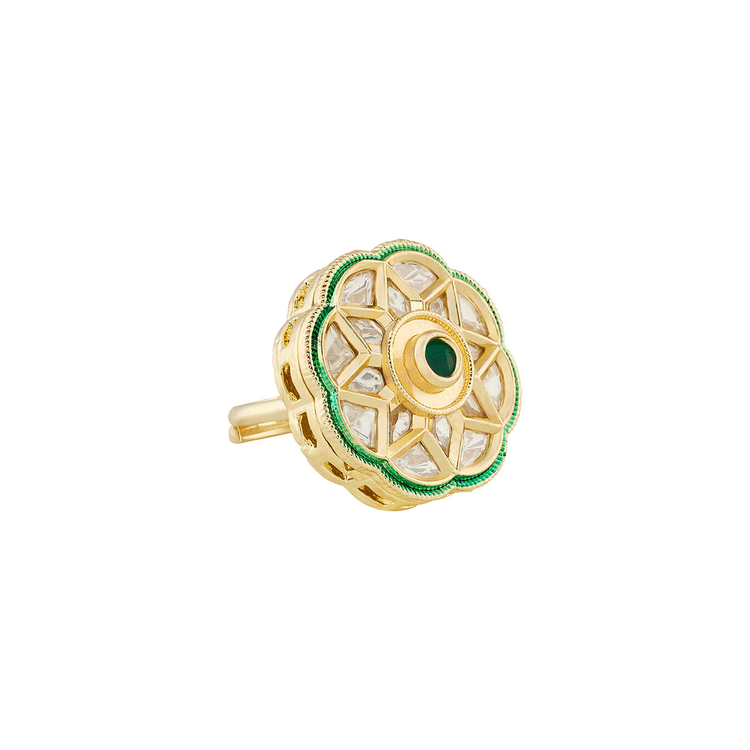 Teejh Vaniya Green and Gold Ring