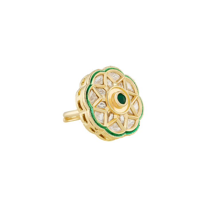 Teejh Vaniya Green and Gold Ring