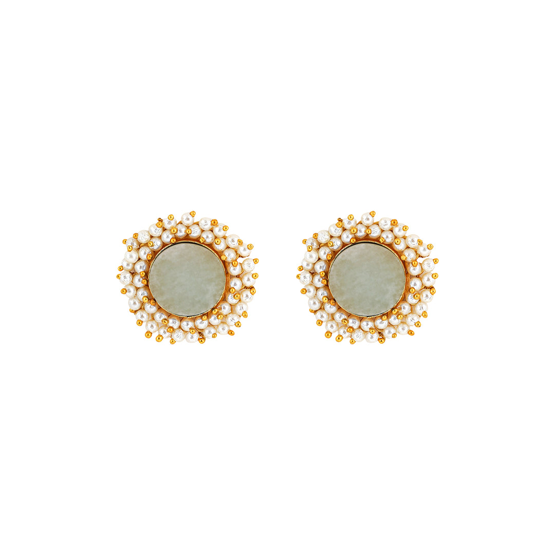 Teejh Roop White Druzy Stone Earring
