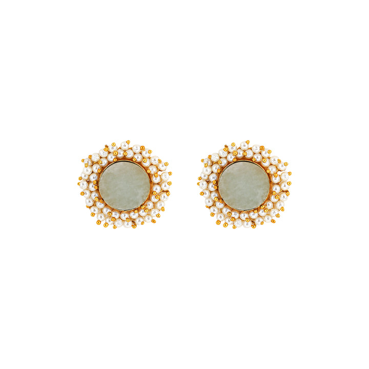 Teejh Roop White Druzy Stone Earring