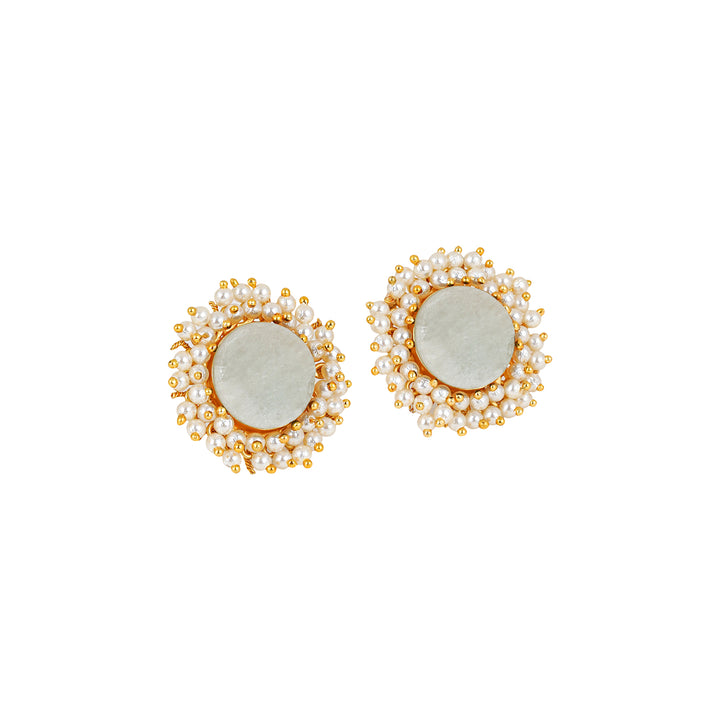 Teejh Roop White Druzy Stone Earring