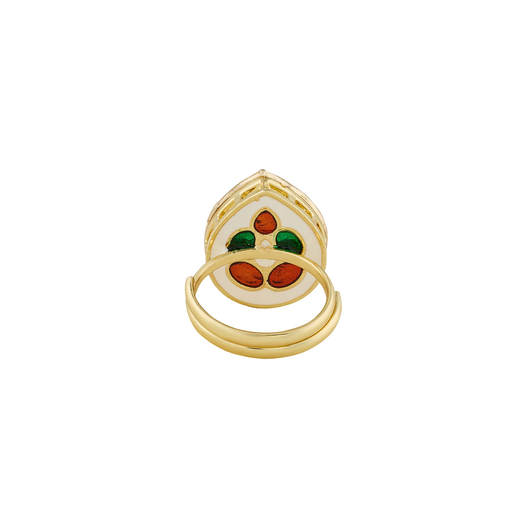 Teejh Abhishya Green and Gold Ring