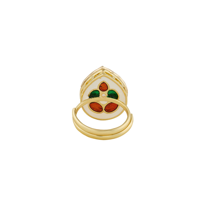 Teejh Abhishya Green and Gold Ring