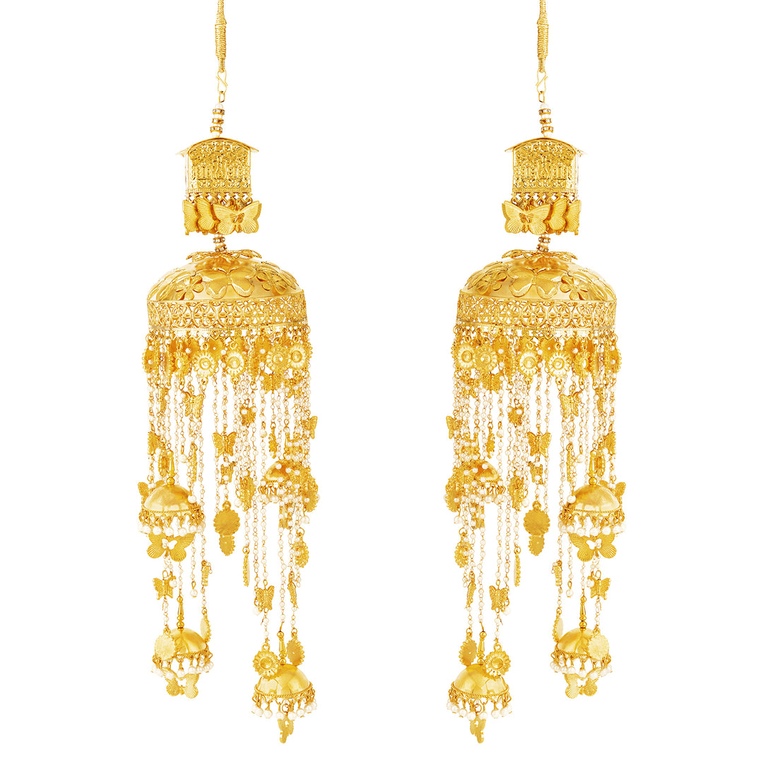 Teejh Jannat Pearl and Shells gold Kaleeras
