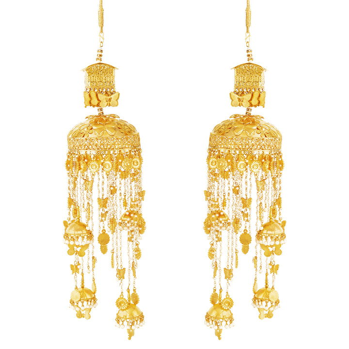 Teejh Jannat Pearl and Shells gold Kaleeras