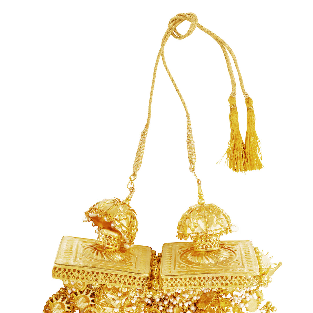 Teejh Maheroo Pearls and Mixed Charms Gold Kaleeras
