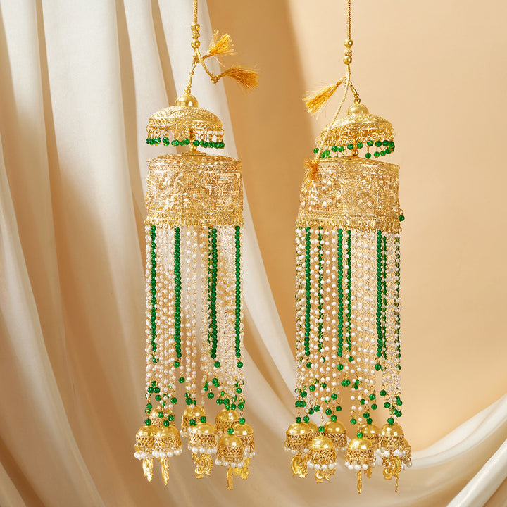 Teejh Hiriya Beads and Pearls Gold Kaleeras