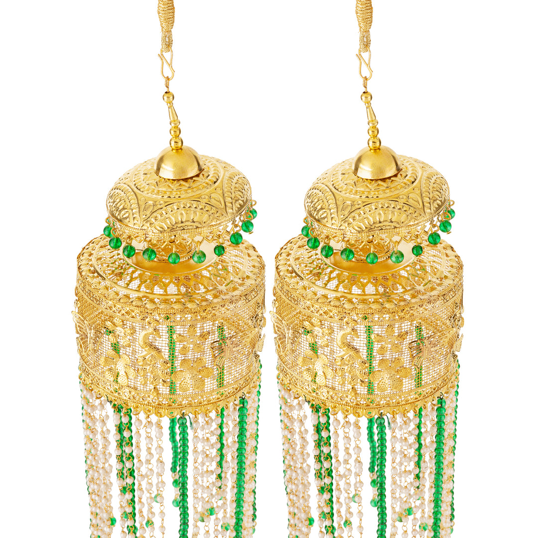 Teejh Hiriya Beads and Pearls Gold Kaleeras
